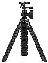 Гнучкий штатив (трипод) H30 см для смартфона, GoPro, камери Alitek Flexible Black + рівень (62079)