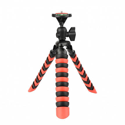 Трипод/Гнучкий штатив h30 см для смартфона, GoPro, камери Alitek Flexible Black/Red + рівень (62081), фото 2
