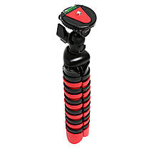 Трипод/Гнучкий штатив h30 см для смартфона, GoPro, камери Alitek Flexible Black/Red + рівень (62081), фото 3