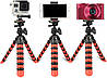 Трипод/Гнучкий штатив h30 см для смартфона, GoPro, камери Alitek Flexible Black/Red + рівень (62081), фото 2