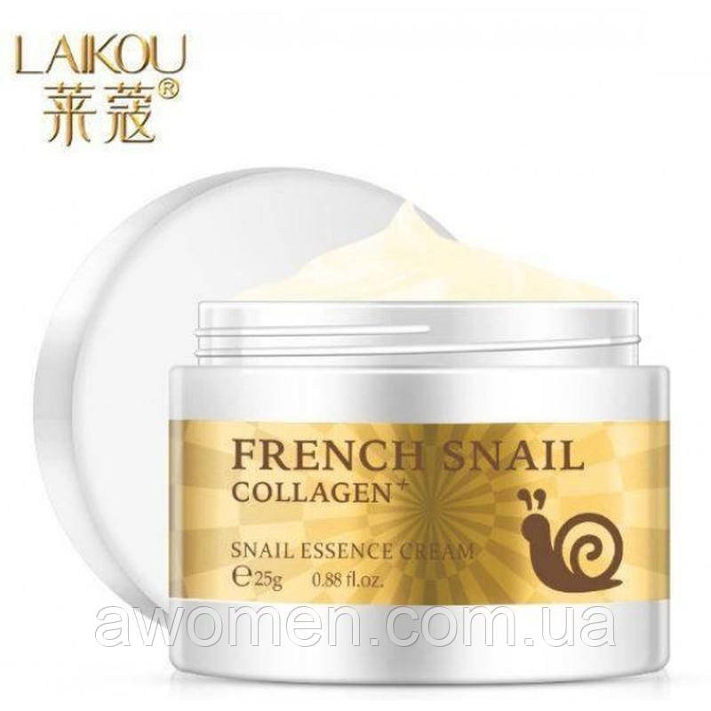 Крем для обличчя Laikou French Snail Collagen, з муцином равлика, 25 g, фото 1