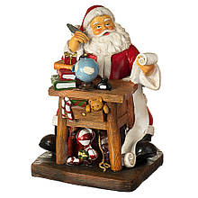 Новорічна статуетка з полистоун "Санта і список подарунків" 26х17х15 см
