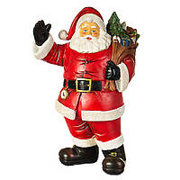 Новогодняя статуэтка из полистоуна "Санта с подарками" 33х12х15 см