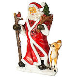Новорічна статуетка з полістоуну "Дід мороз зі помічниками" 34х24х12 см, фото 2