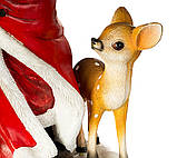 Новорічна статуетка з полістоуну "Дід мороз зі помічниками" 34х24х12 см, фото 6