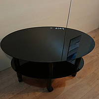 Журнальний скляний столик Еліпс-міні "Black" 77х47х55 см