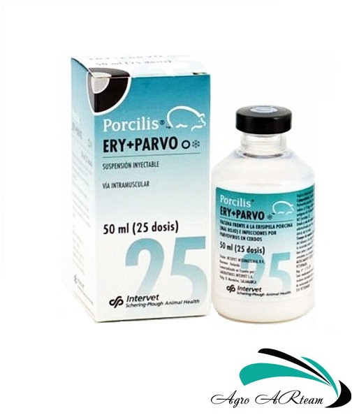 Вакцина Порциліс Ery + Parvo, 25 доз, проти рожі та паровіруса USB, Intervet (Нідерланди)