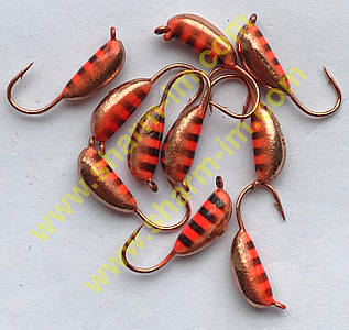 Мормилка вольфрамова Bravo 2030-150 3.0 мм 0.6 гр. Ризький банан із вушком фарбований