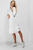 Біла сукня з хутряною обробкою для вагітних 1774 0000, фото 2