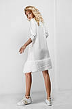 Біла сукня з хутряною обробкою для вагітних 1774 0000, фото 3