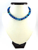 Ожерелье Агат синий грань, Изысканное ожерелье из натурального камня, красивые украшения
