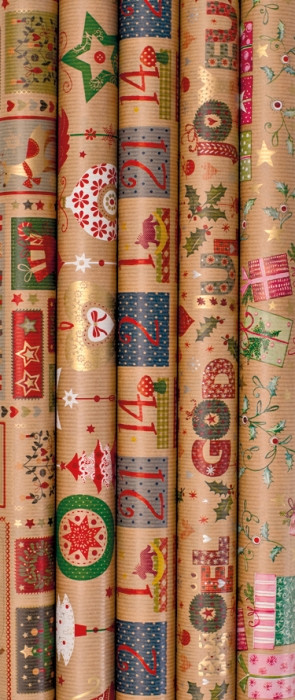 Бумага подарочная 0,7х2,0 м "Advent Season", Швейцария