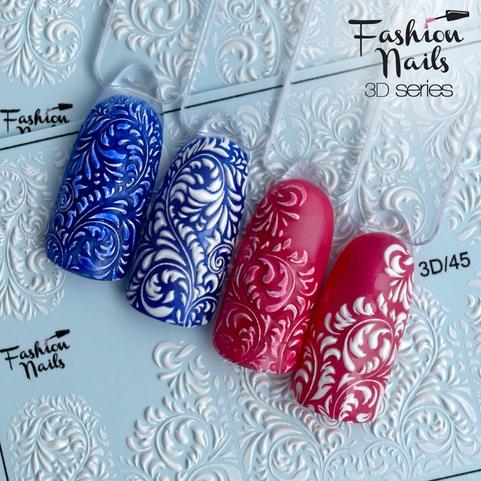 3D дизайн Слайдер Біле мереживо Візерунки (Слайдери водні наклейки ВЕНЗЕЛІ) арт.3D/45, фото 1