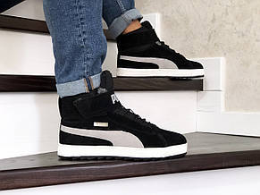Високі зимові кросівки Puma,чорно-білі,на хутрі 46р, фото 2