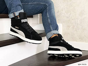Високі зимові кросівки Puma,чорно-білі,на хутрі 46р, фото 2