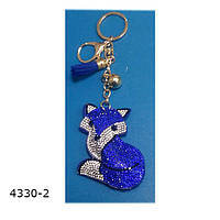 Брелок на ключі шкіряний стразами лисиця