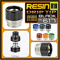 № 617 Drip Tip 810 Resin Hybrid Back. Дріп тип гібридний SS + смола.