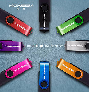 Багатофункціональний USB, OTG флешнакопичувач Moweek 32GB. Зелений