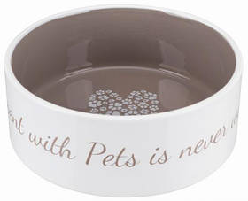 Керамічна миска для собак і кішок PETS HOME, Trixie 0,8 л/16 см