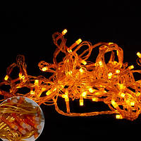 🔥 Гірлянда Нитка світлодіодна LED 100 лампочок Жовта, 600 см, жовтий дріт (1183-06)