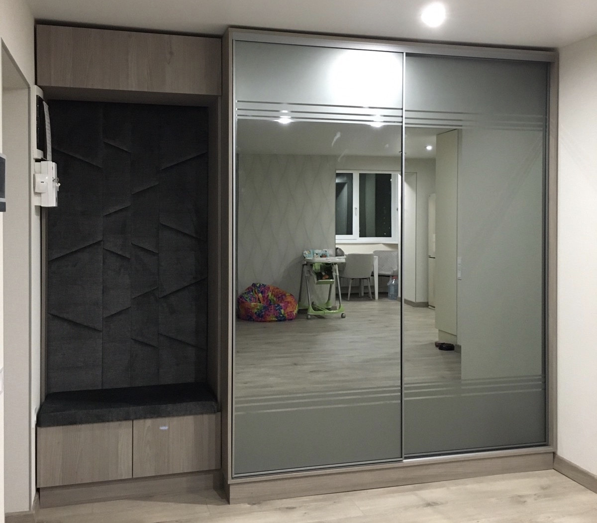 Шафа купе із системою zola графіт + дзеркало графіт, фото 1