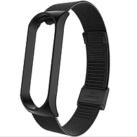 Ремешок Xiaomi Mi Band 4 / 3 Milanese Buckle миланская петля на застежке металлический Черный 2241P