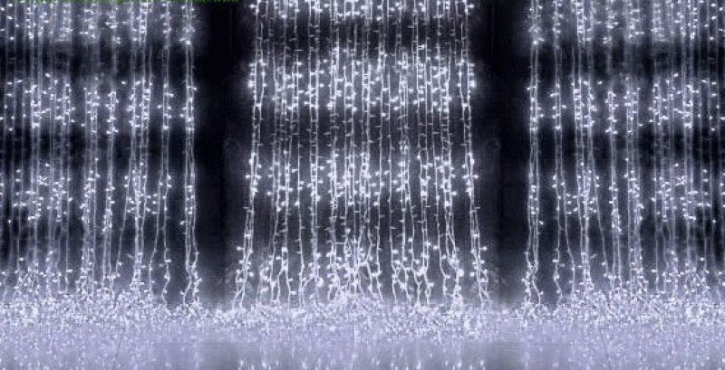 Водопад 2х2 см Гирлянда Штора 240 Led - Дождь на прозрачном проводе, цвет белый холодный, есть переходник - фото 2 - id-p1071376565