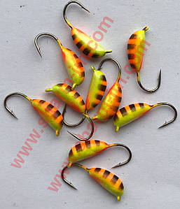 Мормилка вольфрамова Bravo 2030-119 3.0 мм 0.6 гр. Ризький банан із вушком фарбований