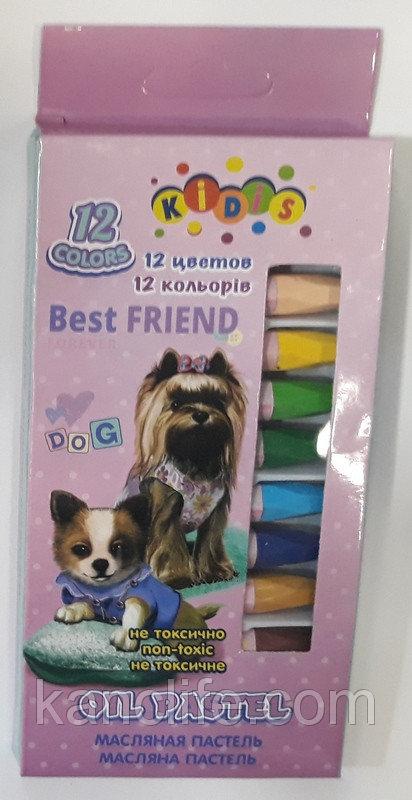 Пастель маслянная 7651 Kidis "Собачки" 12цветов, фото 1