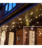 Гірлянда Бахрома 5х0.7 м, 180 LED, жовтий, вулична, з мерехтінням, чорний каучуковий дріт, фото 2