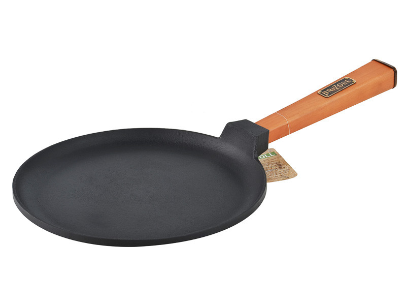 Сковорода млинця 24х1.5 см чавунна з ручкою., фото 1