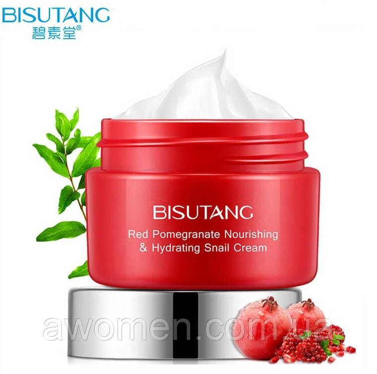 Крем для обличчя Bisutang Red Pomegranate & Snail Cream з екстрактом граната та равлика 30 g