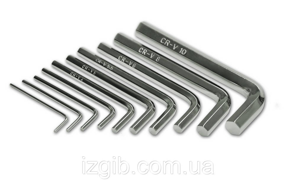 Набор ключей имбусовых Cr-V 10 шт. (1,5 10 мм) - фото 3 - id-p124694505