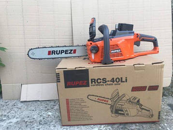 Акумуляторна ланцюгова пила Rupez RCS-40Li з АКБ і Зарядним пристроєм 000401, фото 1
