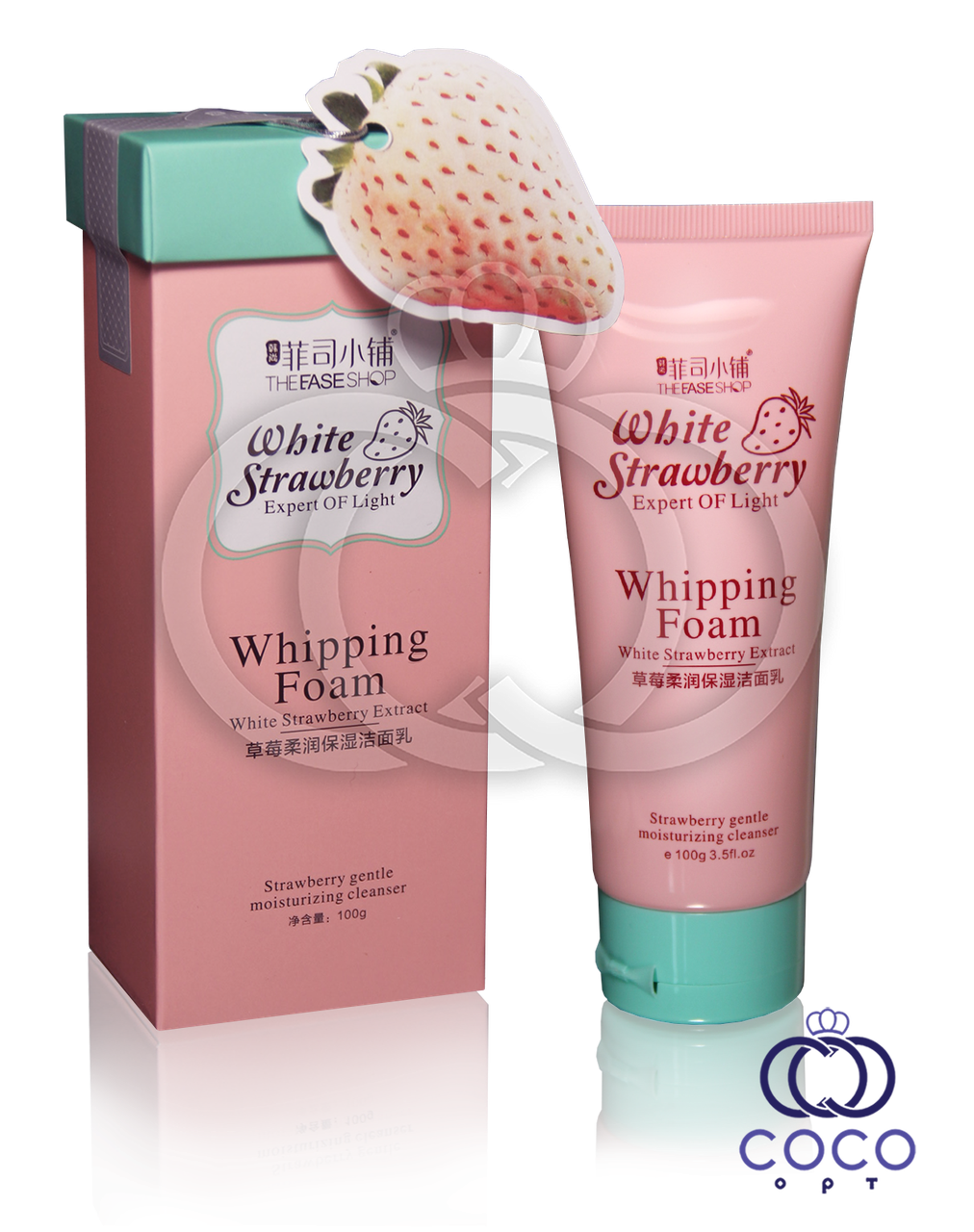 Корейська пінка для вмивання з екстрактом білої полуниці White Strawberry Whipping Foam