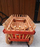 Телега декор для саду. Декоративний візок плетений з лози 60 см, фото 2