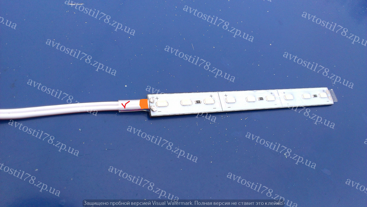 Світлодіодна стрічка 12 см колір червоний на алюмінієвій підкладці 1 шт.