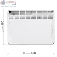 Електроконвектор Atlantic F17 Essential CMG BL-Meca/M потужністю 1000W, площа обігрівання 10 кв.м