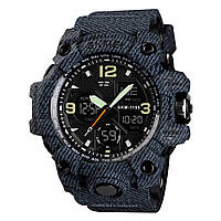 Skmei 1155 B hamlet темный джинс мужские спортивные часы