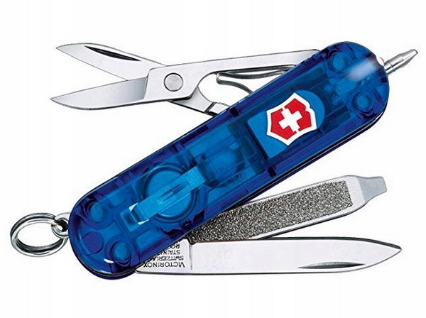 Ніж складаний, мультитул + LED Victorinox Signature Lite (58 мм, 7 функцій), синій 0.6226.T2