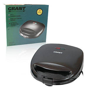 Сендвічниця Grant GT 777 800W Чорна 3 в 1 сендвічниця-гриль-вафельниця
