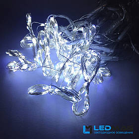Гірлянда штора Крапля роси 3*2,5 м 408 LED біла з пультом управління і USB (17 ниток по 24 світлодіодів)