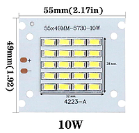 Светодиод 10 ватт под драйвер 30-36V Led 20шт. SMD LED 10w 32V 55х49мм.