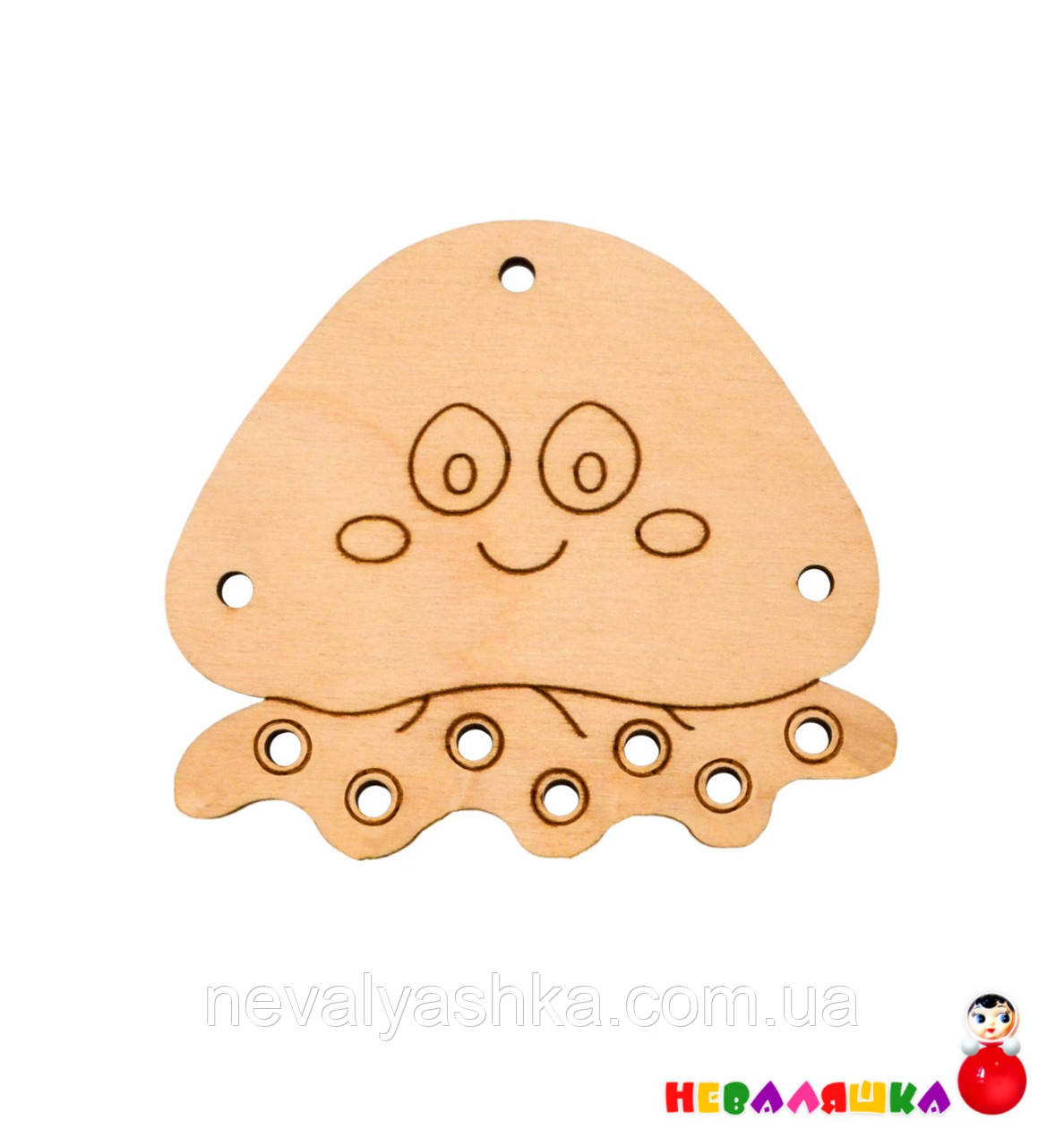 Заготівля для Бізіборда Медузка (Без Комплекта) Дерев'яна Медуза для Бізікуба (Хмаринка, Хмаринка)