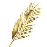 Декоративна гілка " Золотий пальмовий листя" (55 см), фото 2