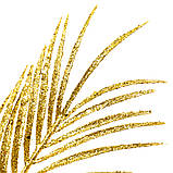 Декоративна гілка " Золотий пальмовий листя" (55 см), фото 4