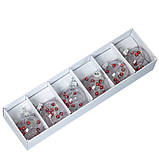 Набір ялинкових кульок "Теракотові намистини" (4 см) 6 шт., фото 2