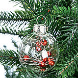 Набір ялинкових кульок "Теракотові намистини" (4 см) 6 шт., фото 3