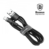 Кабель USB Lightning для техники Apple шнур лайтнинг на юсб 2.4A Baseus 1м (черный)