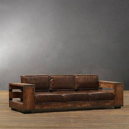Диван "Lux", диван лофт, м'який диван, диван для дому, офісу, кафе, диван, дерев'яний, фото 2